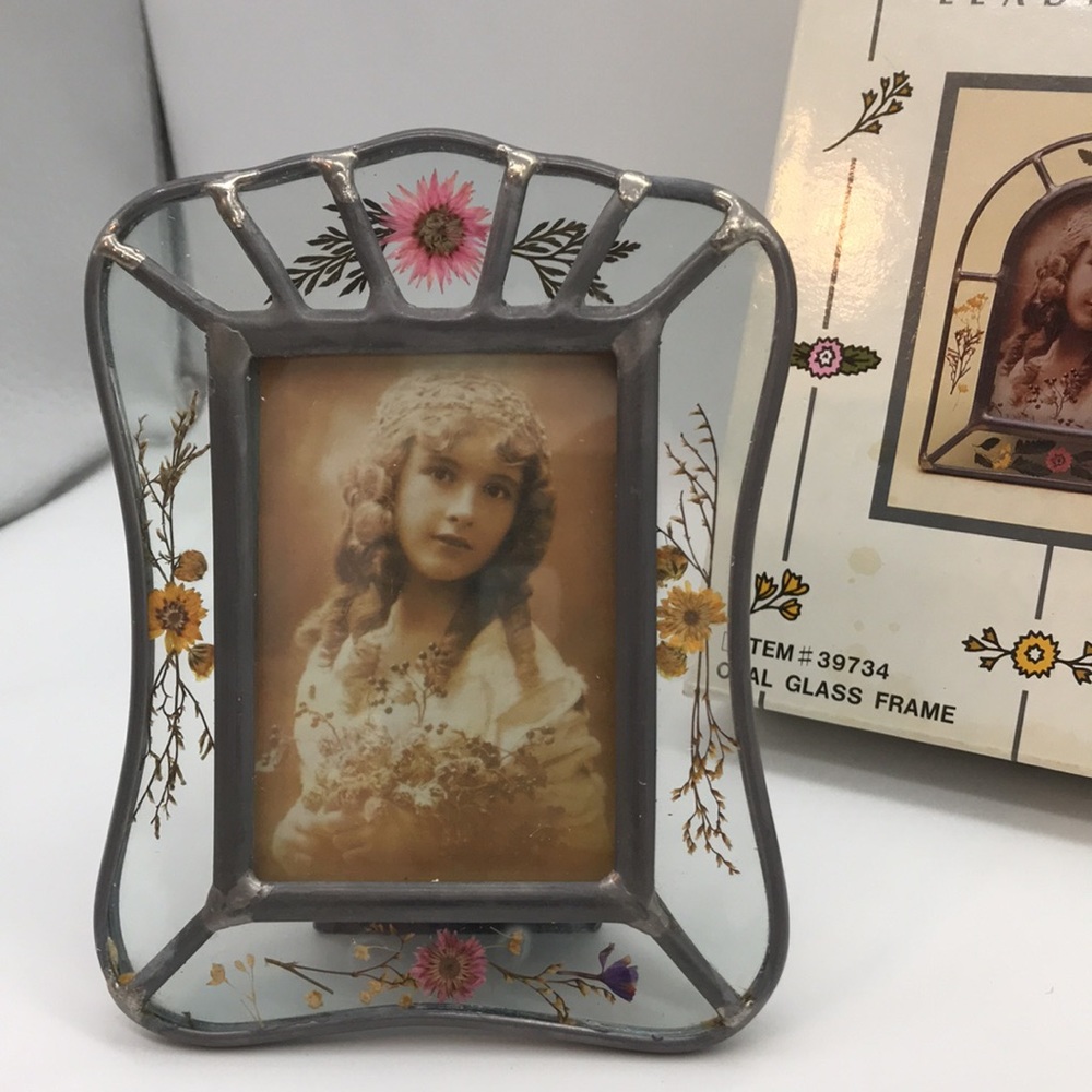 Vintage Hand Crafted Leaded Square Glass Frame